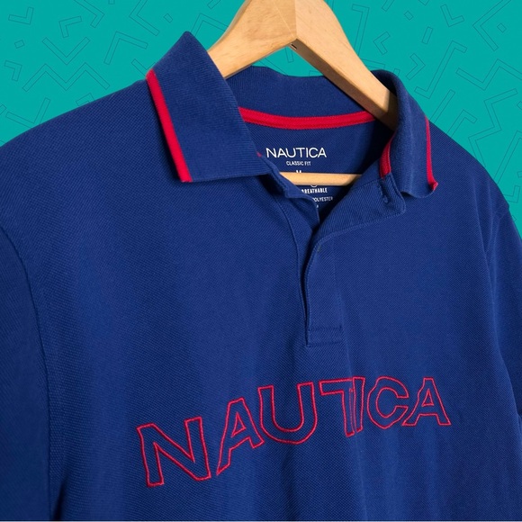 Nautica Spellout Logo Polo Shirt - Picture 1 of 6